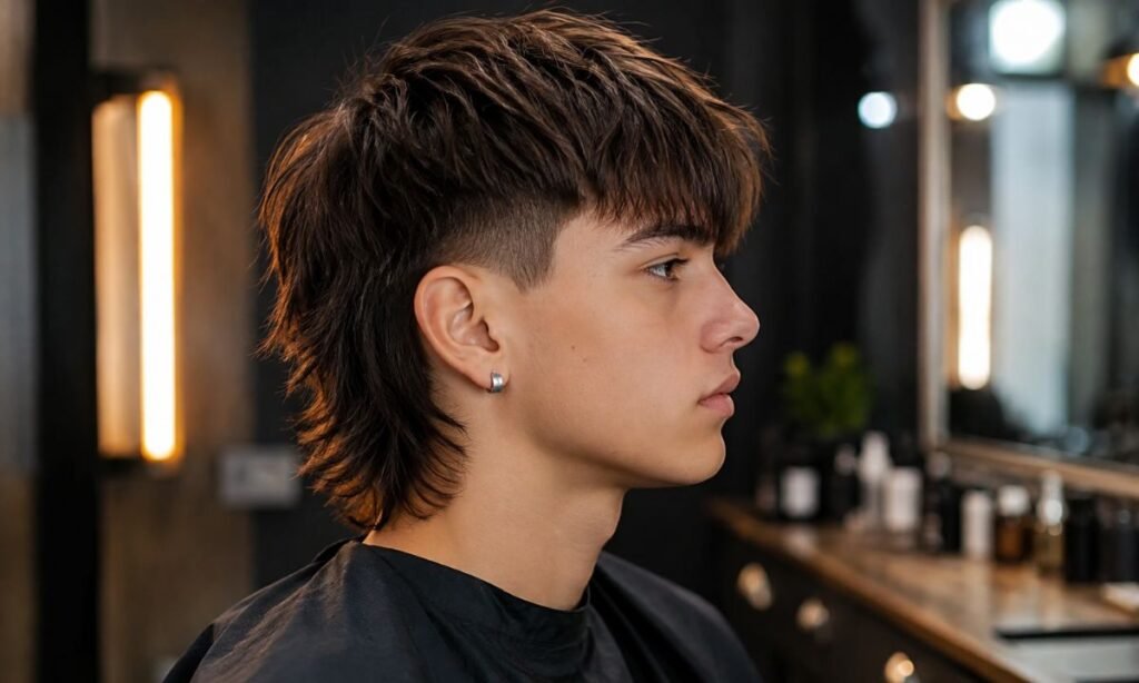 Boys Modern Mullet Straight Hair