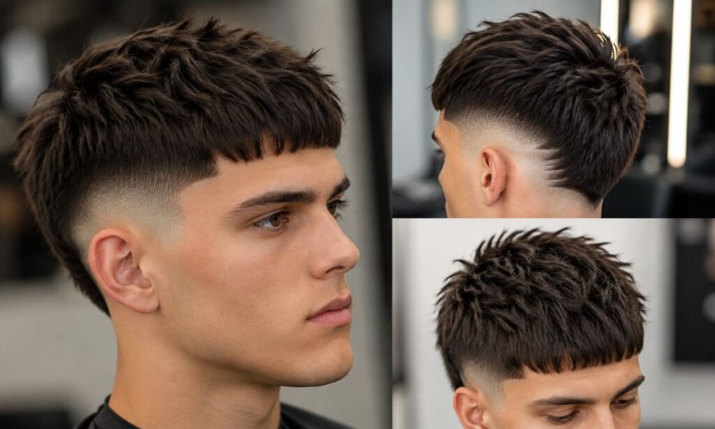 Burst Fade Textured Crop or Fringe Design