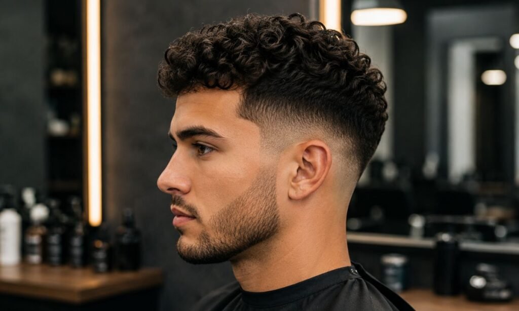 Curly Low Fade Crew Cut
