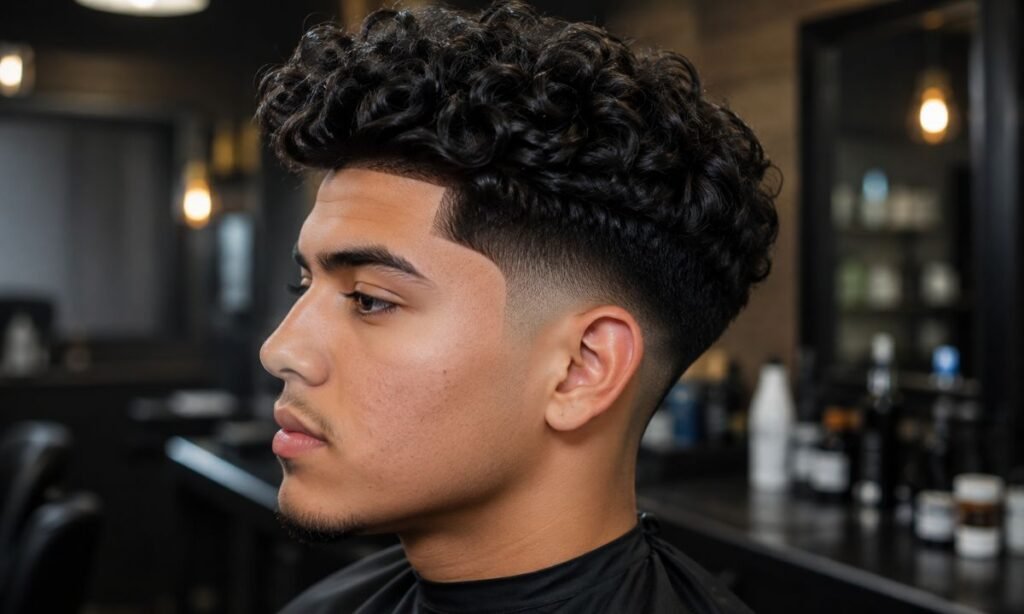 Hispanic Blowout Low Taper Fade Curly Hair