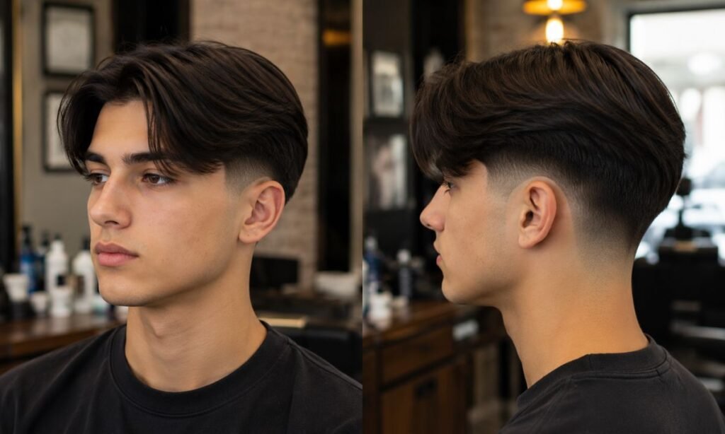Long Burst Fade Straight Hair Curtains