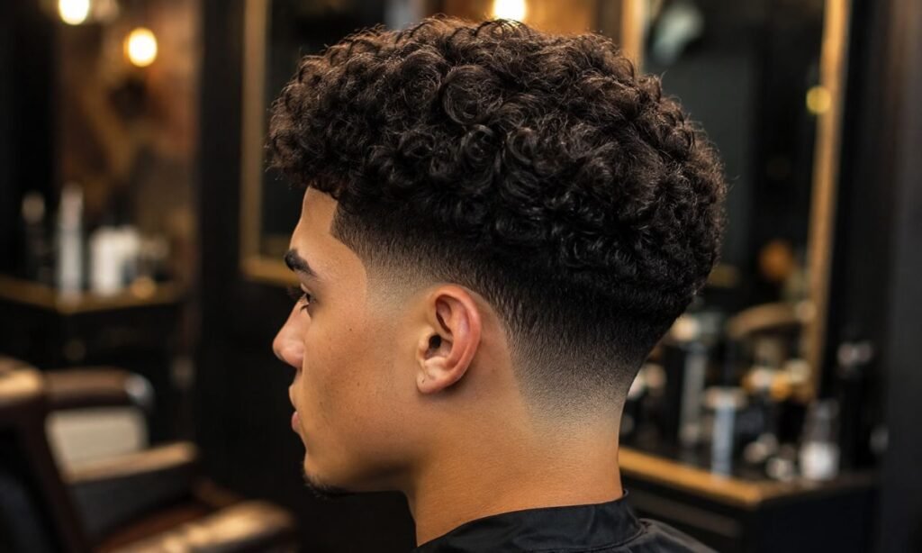 Short Curly Blowout Low Taper Fade Curly Hair