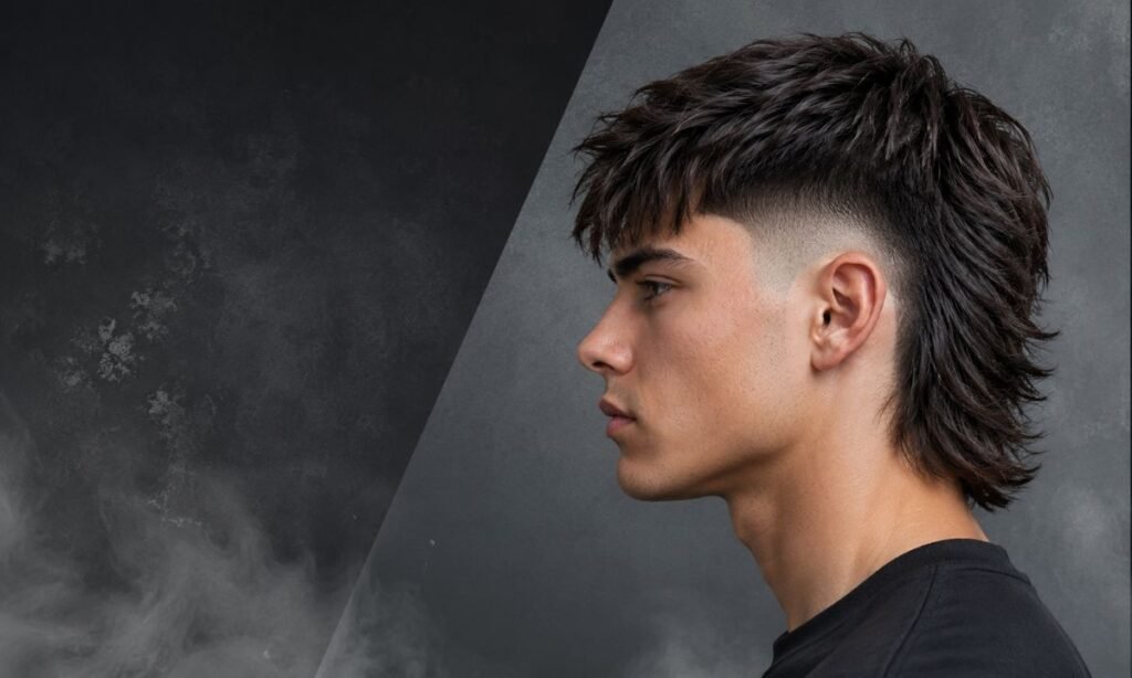 _Straight Hair Burst Fade Mullet