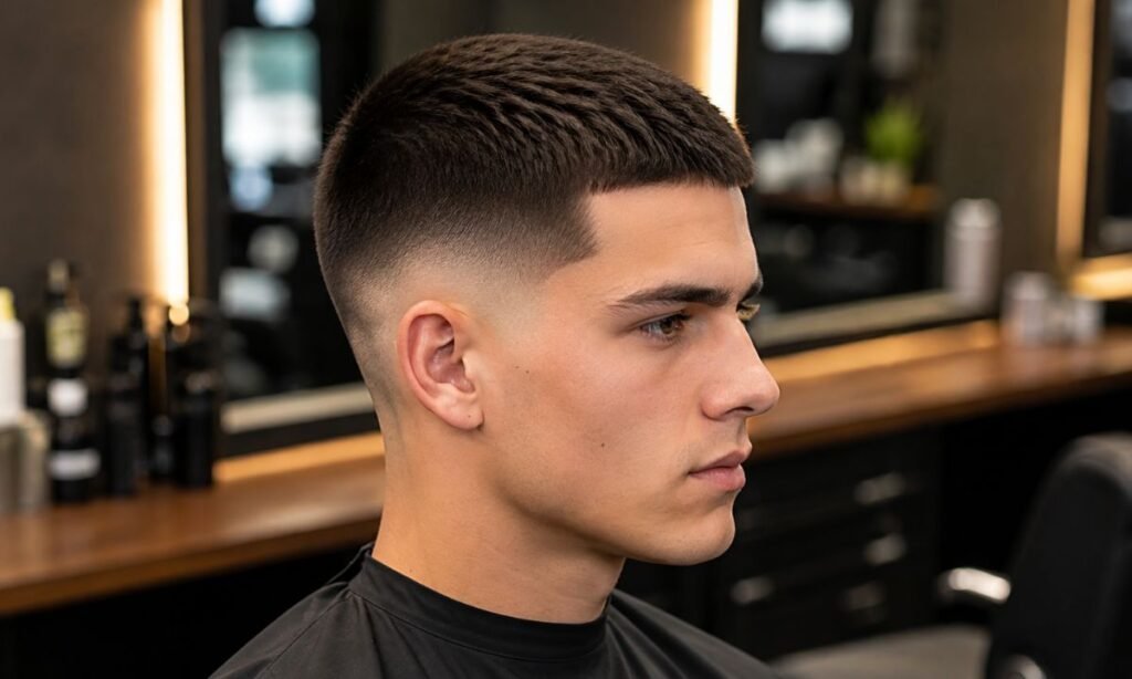Straight Hair Low Fade Crew Cut