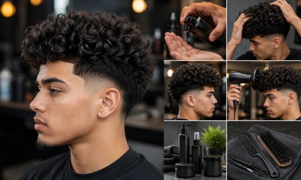 Styling And Caring For Blowout Low Taper Fade Curly Hair
