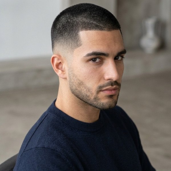 4 Guard Buzz Cut Mid Taper for a Polished and Low Maintenance Style