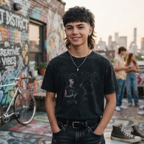  Burst Fade Boys Mullet Haircut