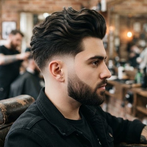 Classic Long Hair Burst Fade