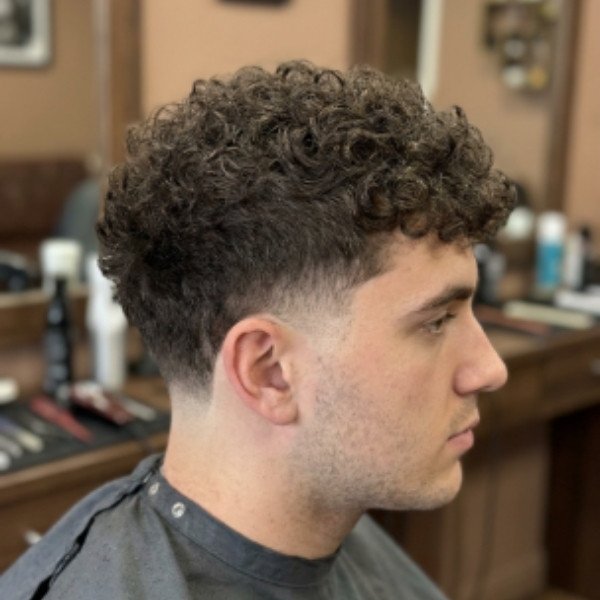 Curly Burst Fade Textured Crop