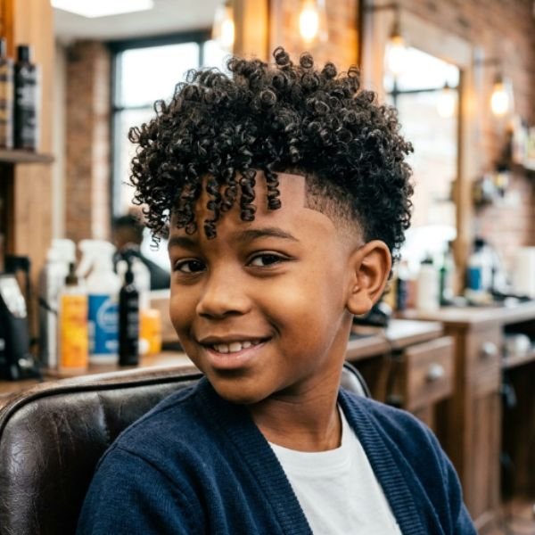 Curly Burst Fade for Kids