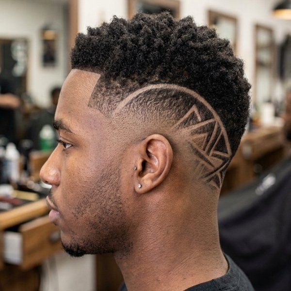 High Burst Fade with Design