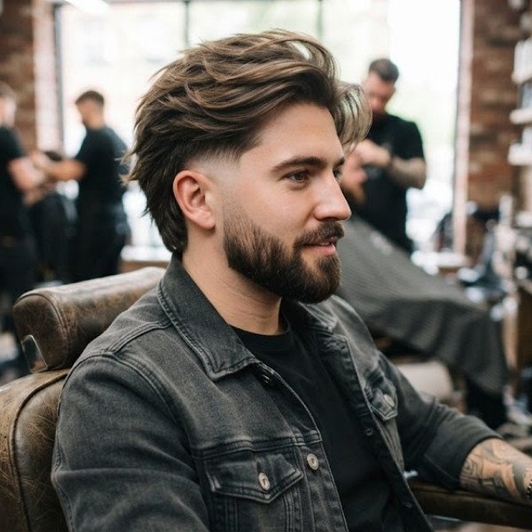  Layered Long Hair Burst Fade