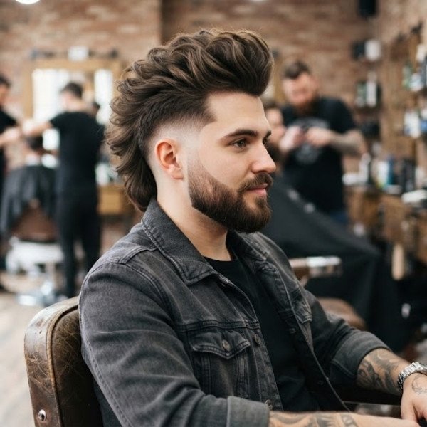 Long Mohawk Burst Fade