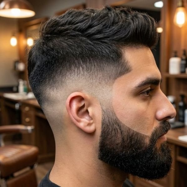 Low Burst Fade with Beard