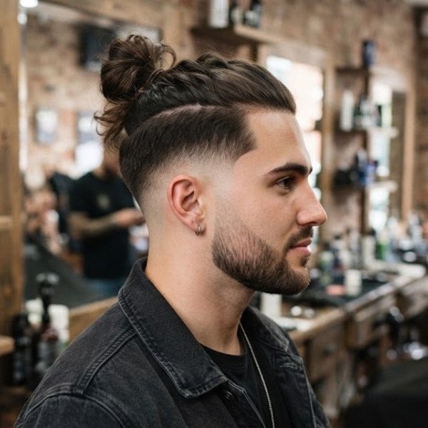 Man Bun Burst Fade