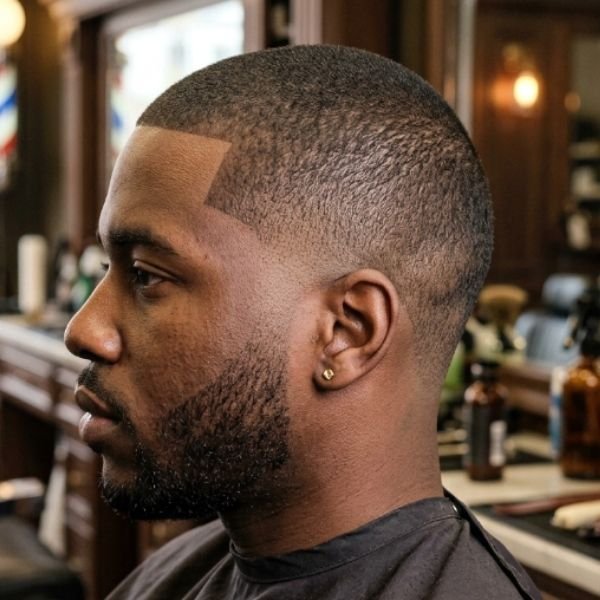 Mid Burst Fade Buzz Cut
