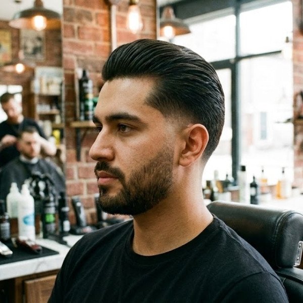 Mid Burst Fade Slick Back
