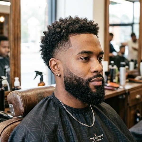 Mid Burst Fade with Beard