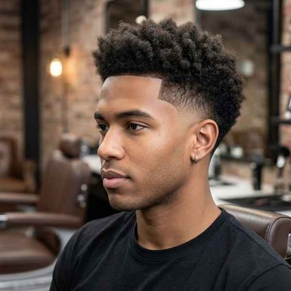 Mid Burst Fade Mullet