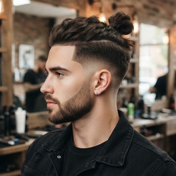 Samurai Bun Burst Fade