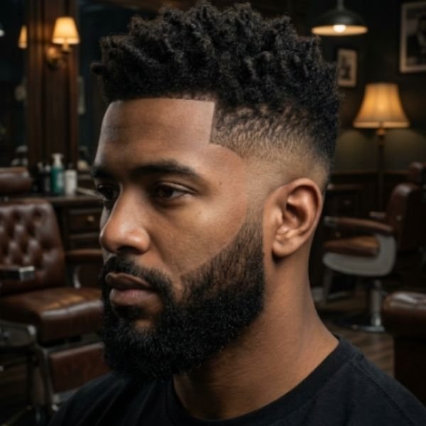 Sponge Twist Burst Fade with Beard