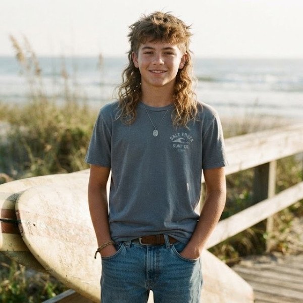 Wavy Surfer Mullet for Boys