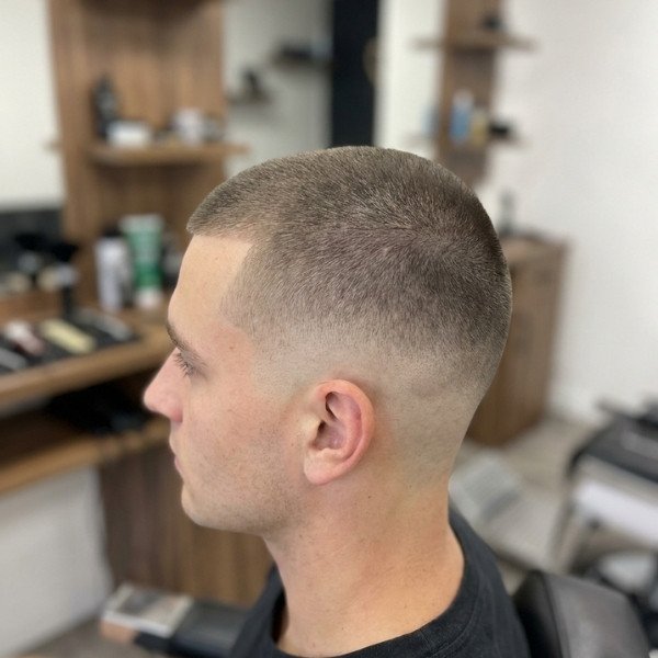 6 Guard Buzz Cut Mid Fade for a Neat and Stylish Finish