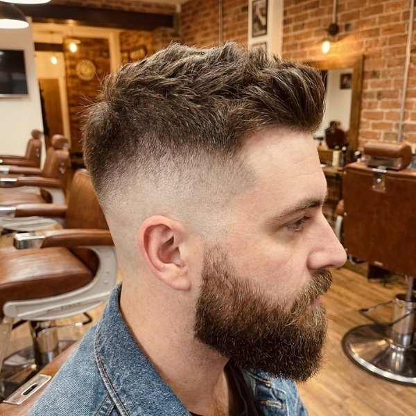 Burst Fade Undercut with Beard