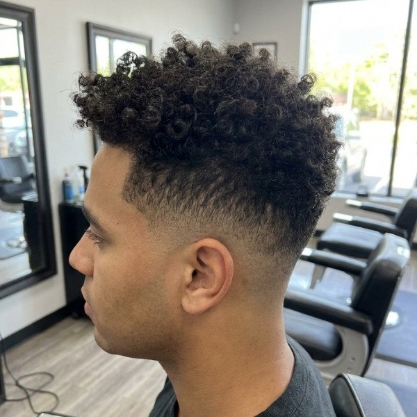 Curly High Fade