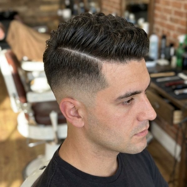 Side Part Burst Fade Undercut