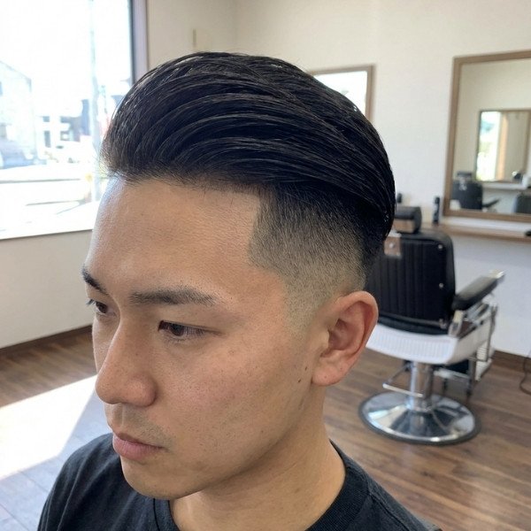 Straight Hair Burst Fade Undercut