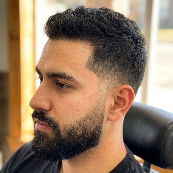 Temple Fade with Beard