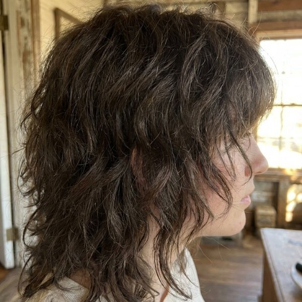 Thick, Shaggy Hair with Layers