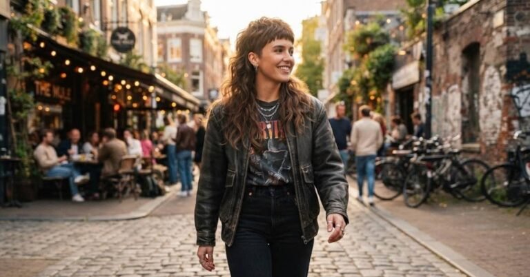 wavy hair mullet